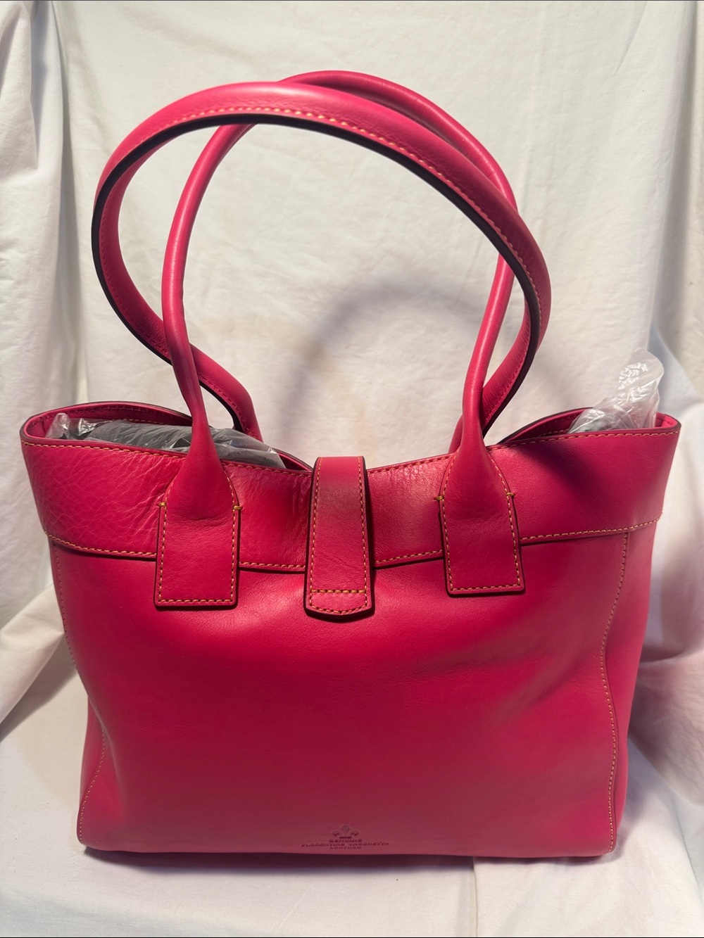 Dooney and Bork Pink Leather Tote Bag with Gold Hardware - Picture 4 of 13